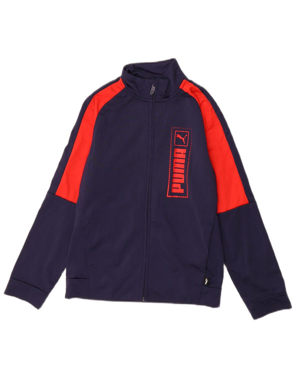 Giacca da ginnastica grafica da ragazzo Puma 11-12 anni Blu navy Colourblock