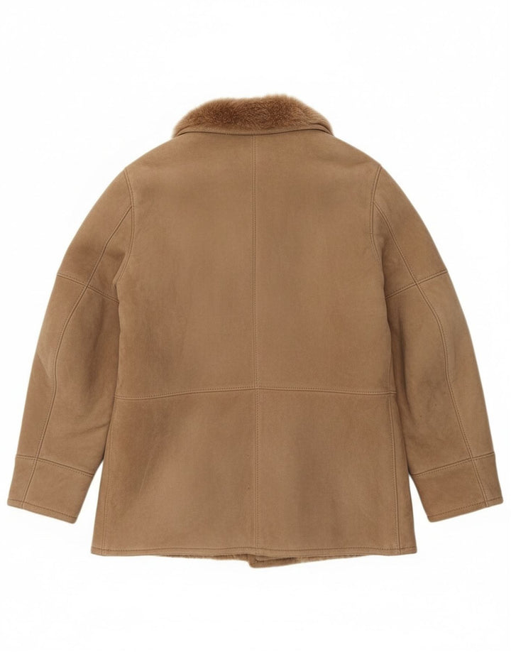 Giacca in shearling vintage da uomo IT 52 XL Shearling marrone