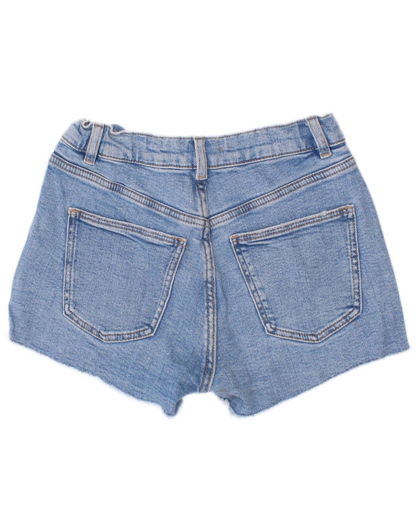 Zara Girls Denim Shorts 8-9 Years W24 Blue Cotton