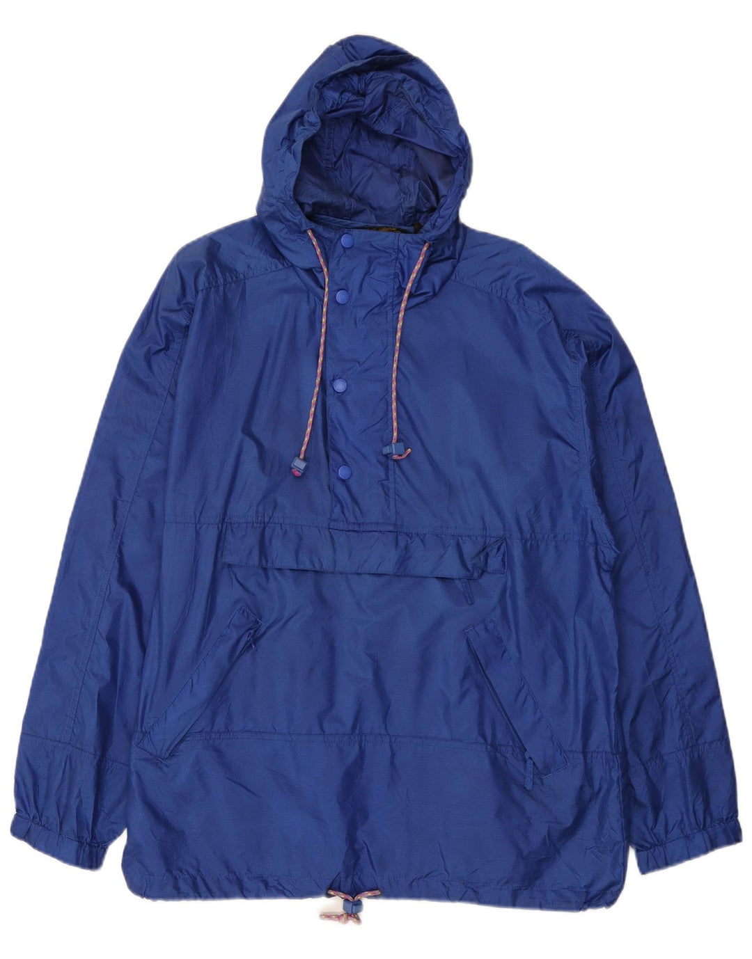 Giacca antipioggia da uomo con cappuccio Eddie Bauer UK 38 Nylon blu medio