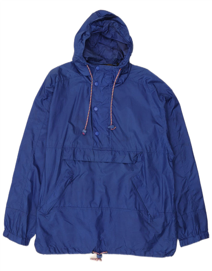 Giacca antipioggia da uomo con cappuccio Eddie Bauer UK 38 Nylon blu medio