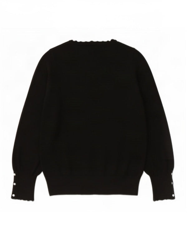 Maglione maglione girocollo da donna Lipsy UK 14 grande viscosa nera