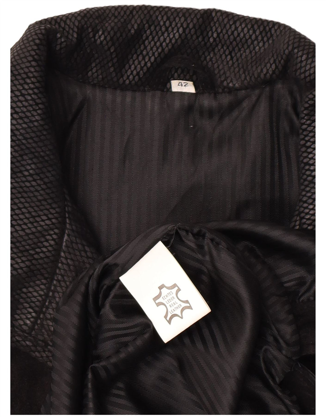 Soprabito oversize in pelle scamosciata vintage da donna EU 42 grande pelle geometrica nera