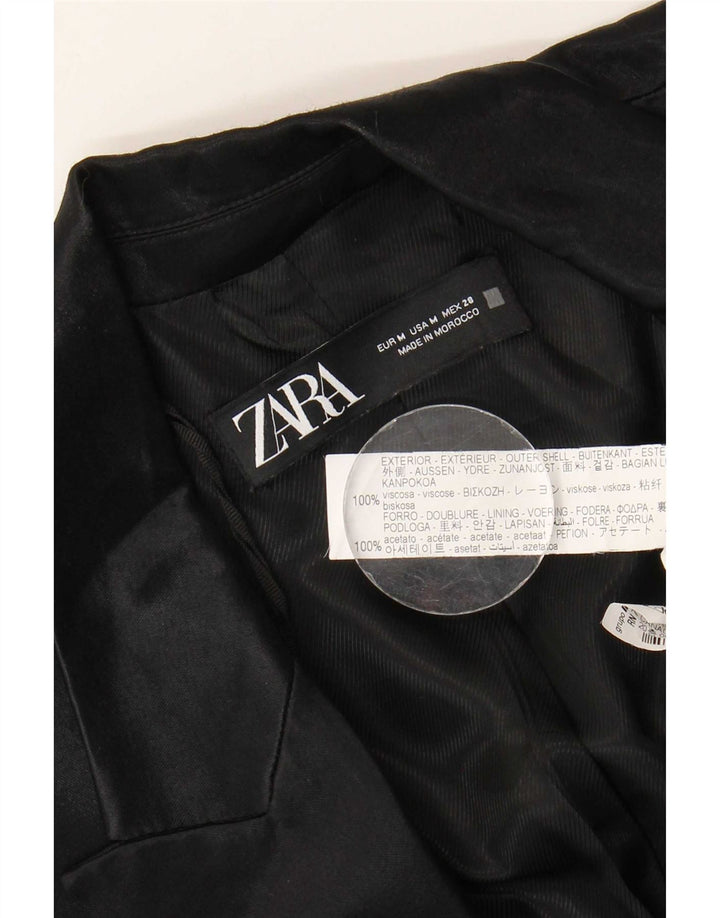 Giacca blazer aperta da donna Zara UK 14 viscosa nera media