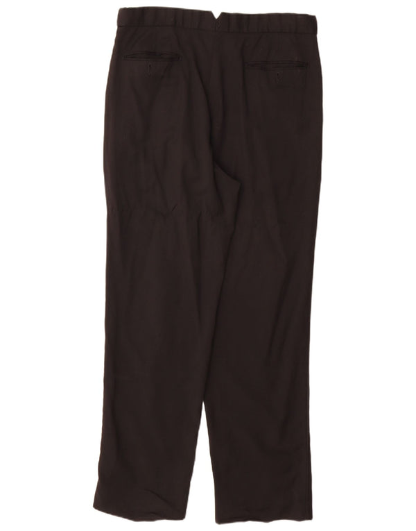 Pantaloni da abito con pegging da uomo Marks & Spencer taglia 34 W34 L31 lana vergine nera