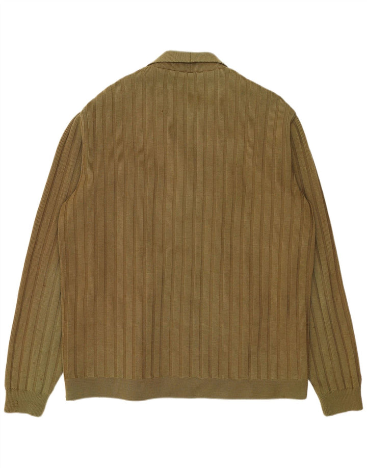 Giacca in pelle scamosciata lavorata a maglia da uomo Renna UK 38 Medio Cachi