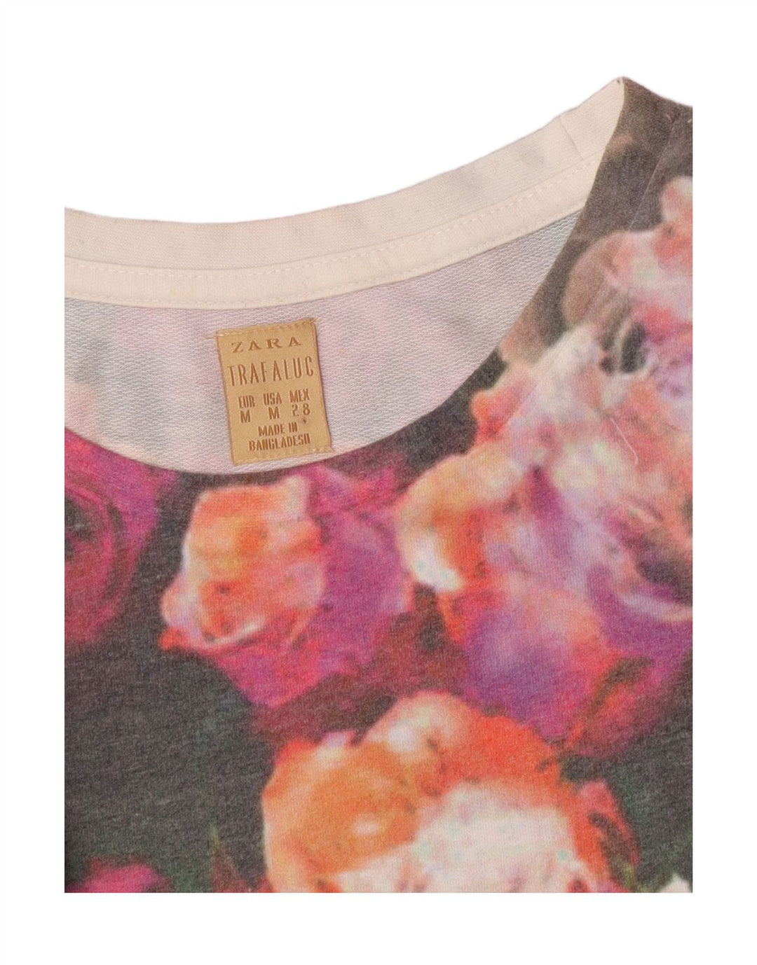 Felpa Zara Trafaluc da donna, maglione UK 14, medio, multicolore, floreale