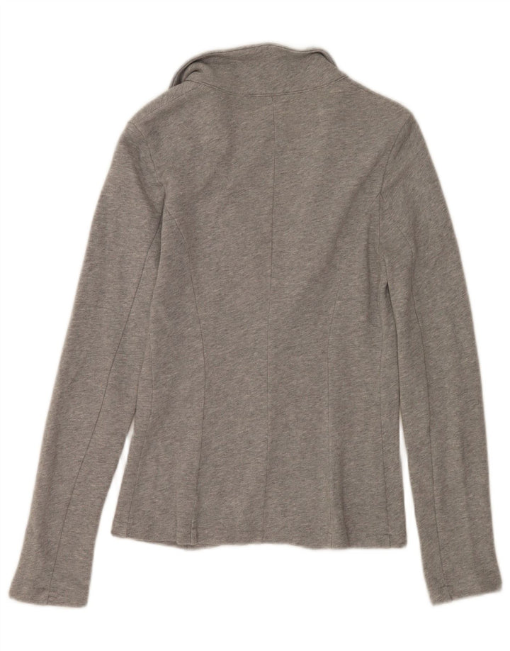 Giacca blazer da donna a 1 bottone Benetton UK 8 piccola in cotone grigio