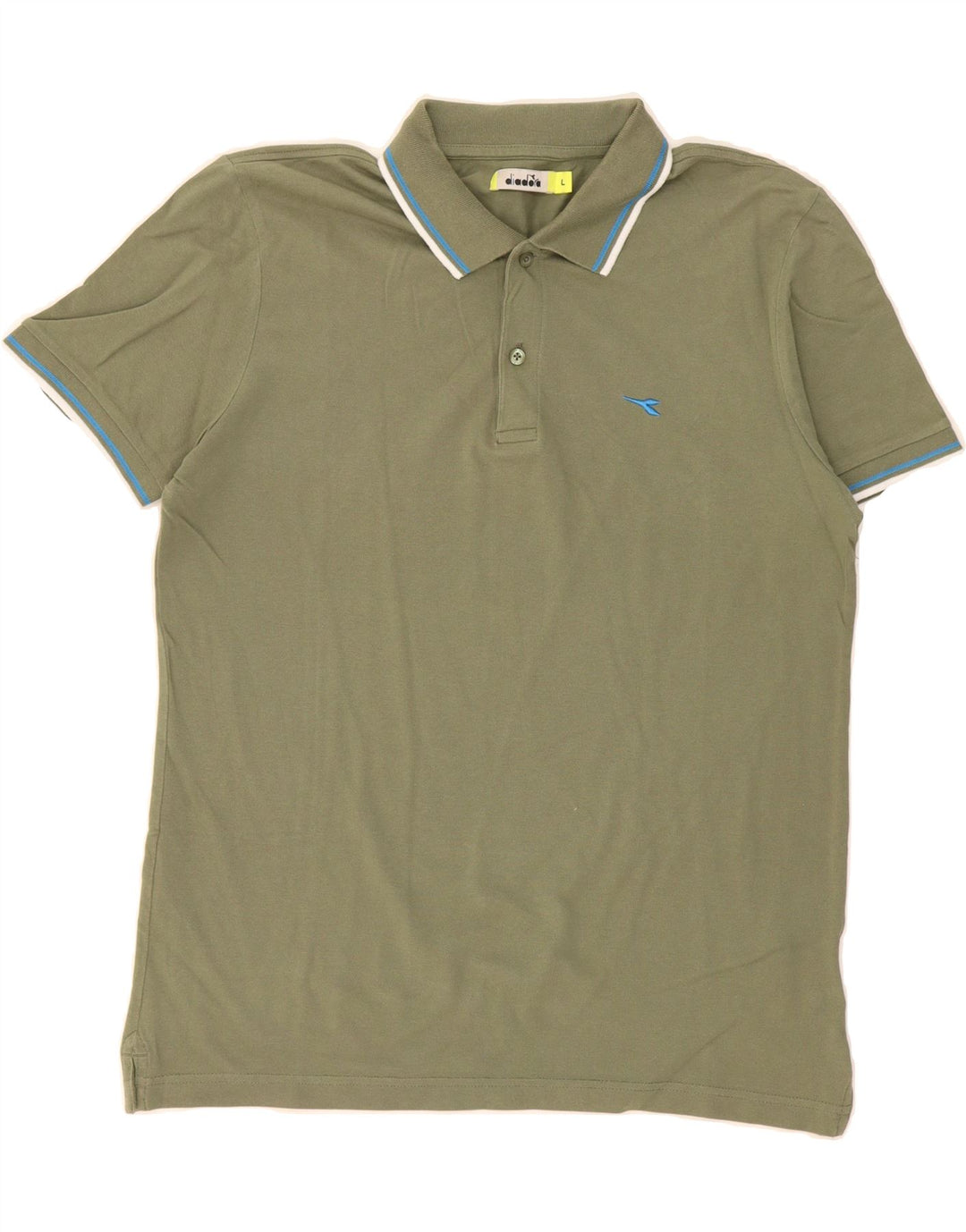 DIADORA Mens Polo Shirt Large Green Cotton Vintage Diadora and Second-Hand Diadora from Messina Hembry 