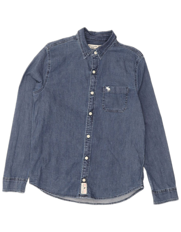 Camicia di jeans per ragazzi Abercrombie & Fitch 13-14 anni in cotone blu