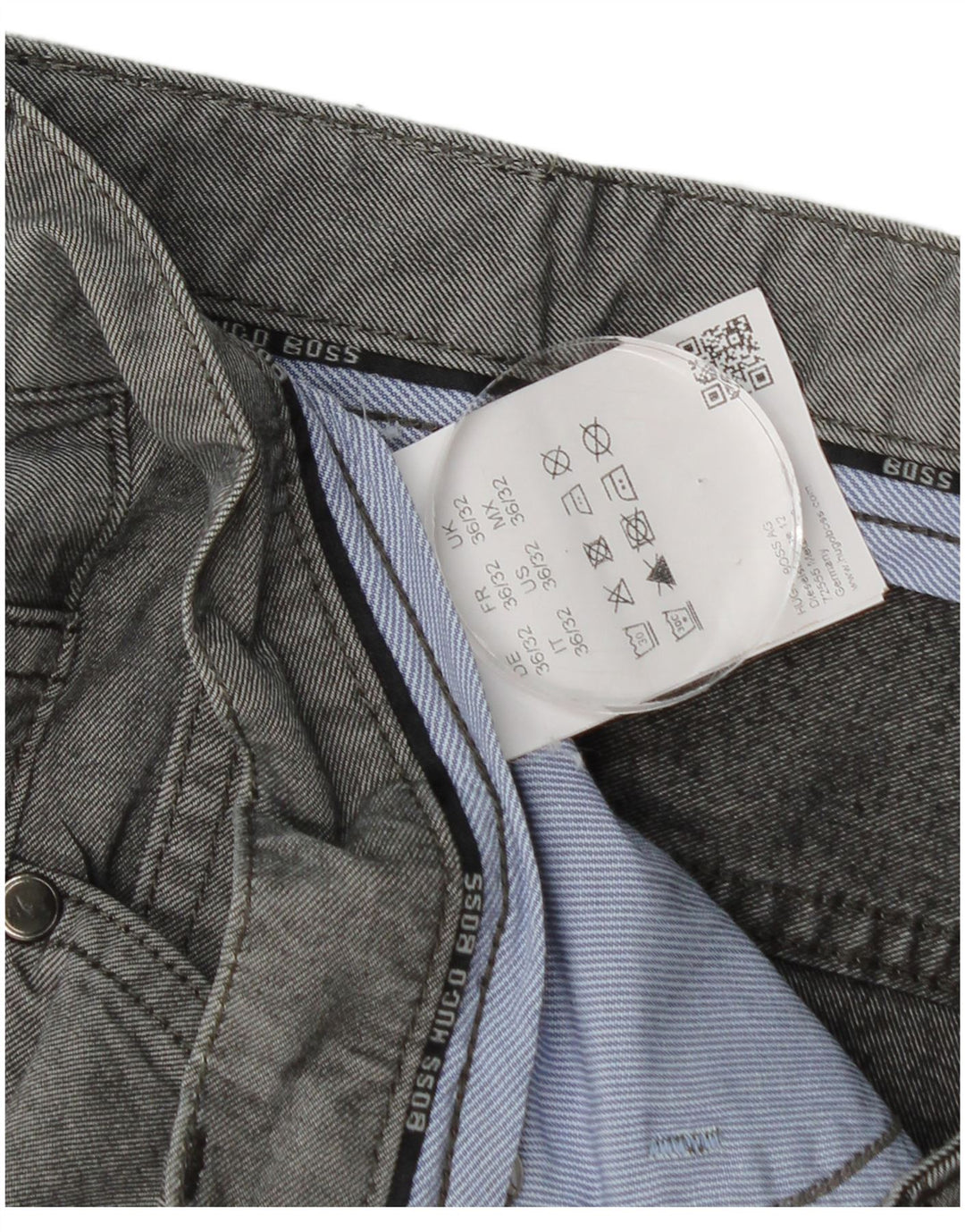 Jeans dritti da uomo Hugo Boss W36 L29 cotone grigio