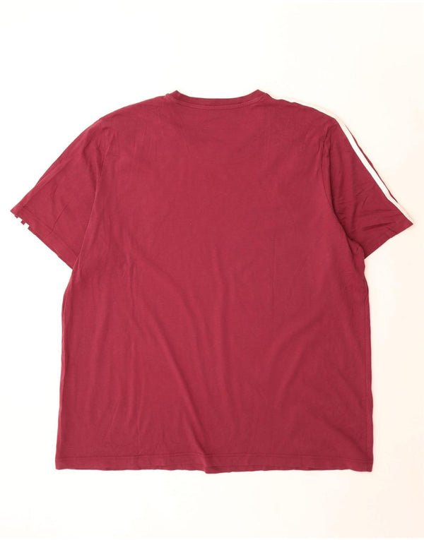 T-shirt da uomo Adidas Top 2XL Borgogna in cotone