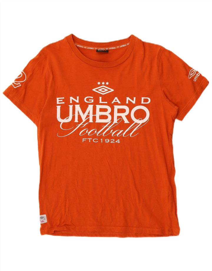 T-shirt grafica da uomo Umbro Top in cotone arancione medio