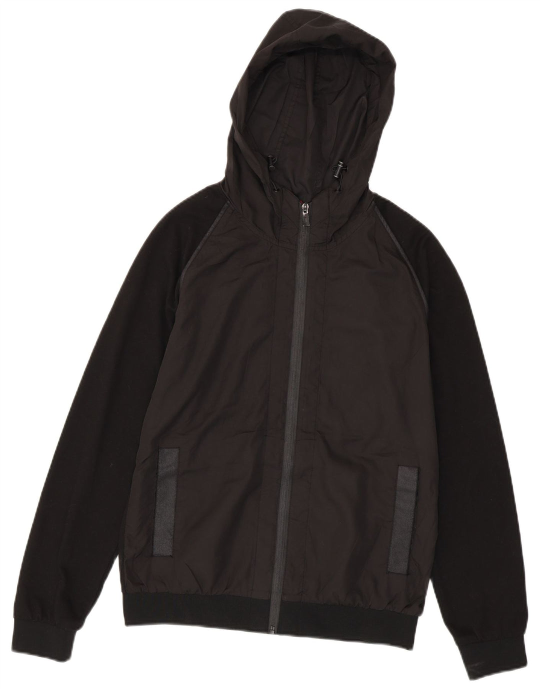 Giubbotto bomber con cappuccio da uomo Zara UK 38 poliestere color block medio nero