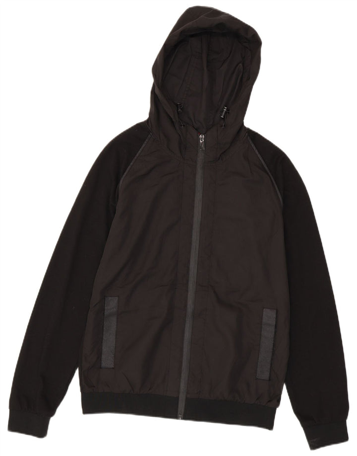 Giubbotto bomber con cappuccio da uomo Zara UK 38 poliestere color block medio nero