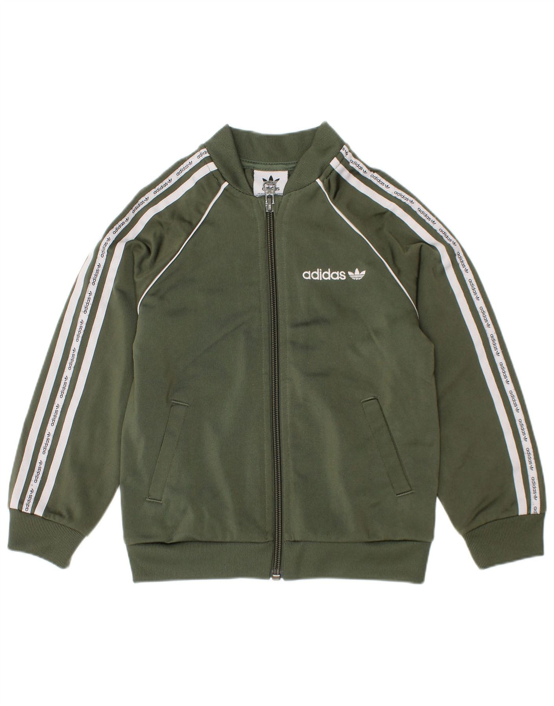 Giacca da ginnastica grafica per ragazze Adidas 2-3 anni in poliestere verde