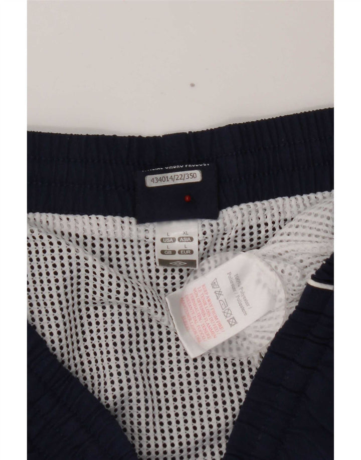 Pantaloncini sportivi grafici da uomo Umbro grandi in poliestere blu navy
