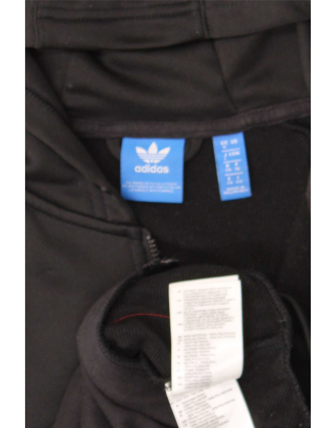 Maglione con cappuccio e zip da donna Adidas UK 8 piccolo poliestere nero