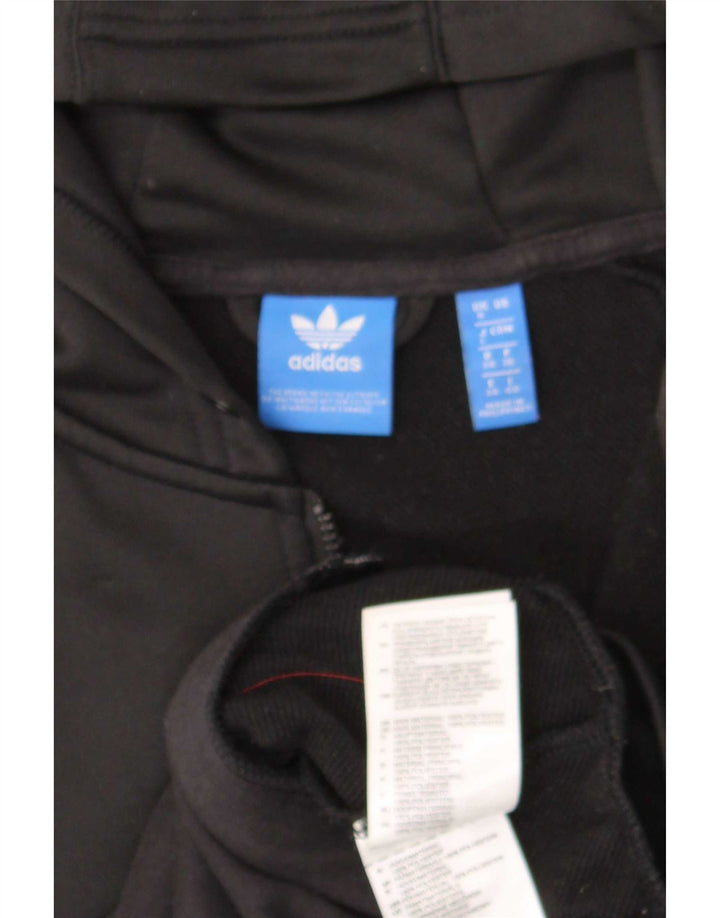 Maglione con cappuccio e zip da donna Adidas UK 8 piccolo poliestere nero