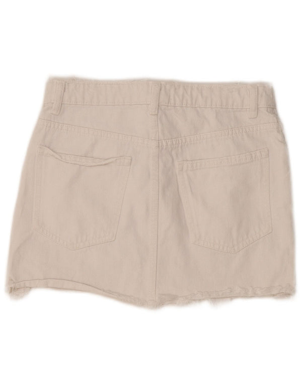 Mini gonna di jeans Zara da donna media W28 bianca