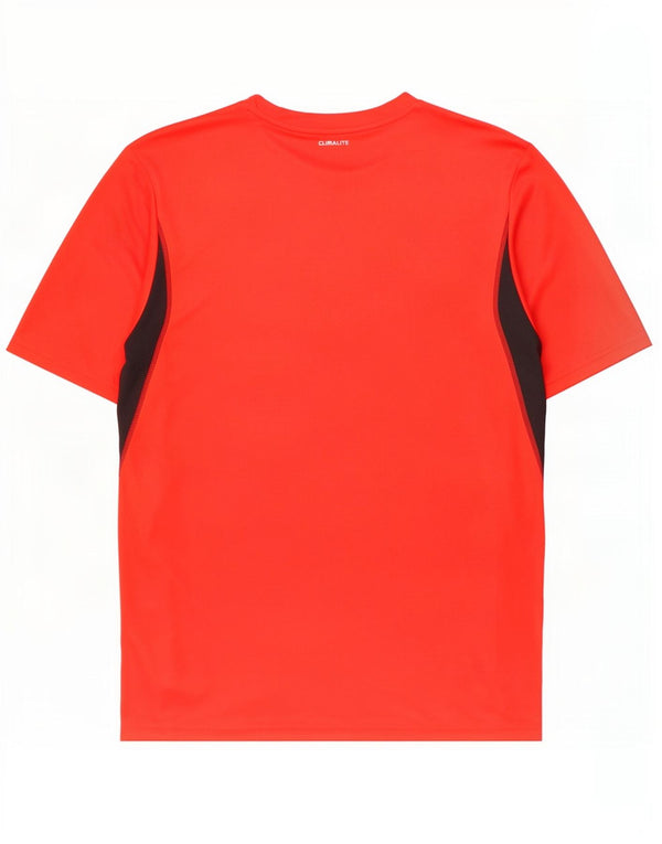 T-shirt Adidas Climalite da uomo Top in poliestere color block rosso medio
