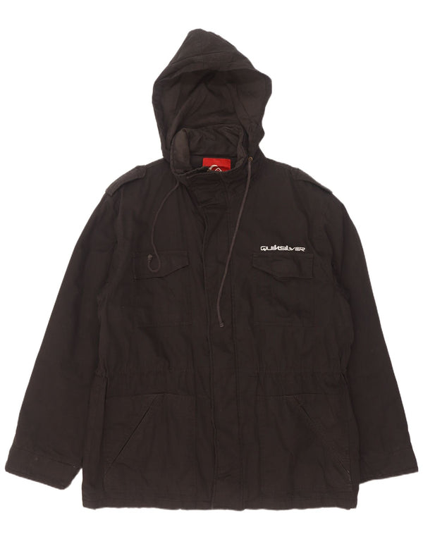 Giacca militare con cappuccio da uomo Quiksilver UK 42 XL cotone nero