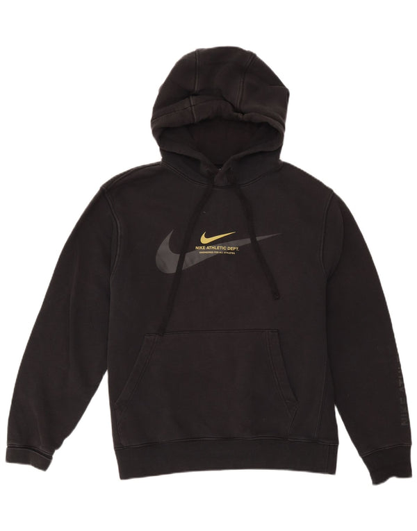 Felpa con cappuccio grafica da uomo NIKE, cotone nero medio