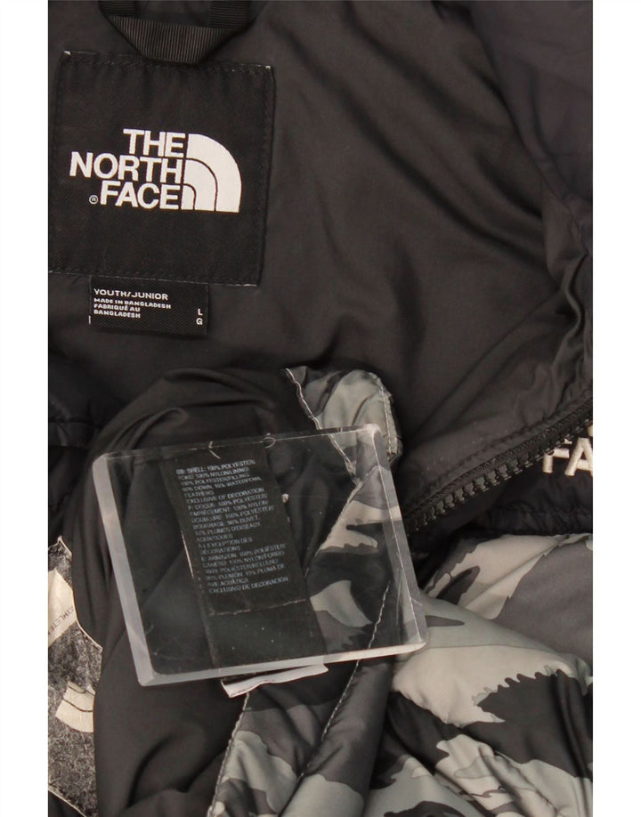 Giacca imbottita The North Face da ragazzo 11-12 anni grande mimetica grigia