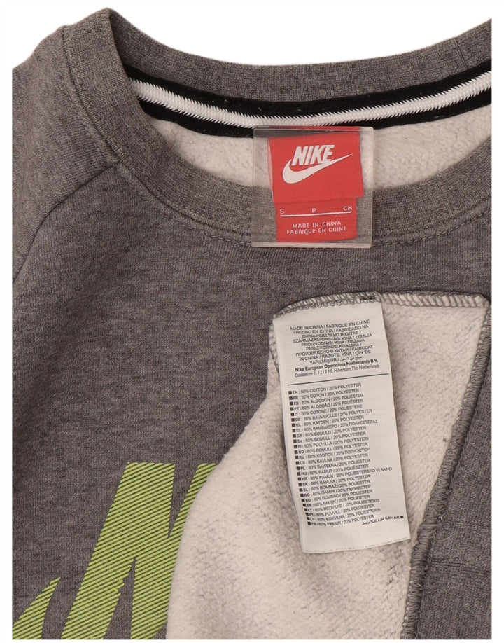 NIKE Felpa con grafica da uomo Maglione piccolo in cotone color block grigio