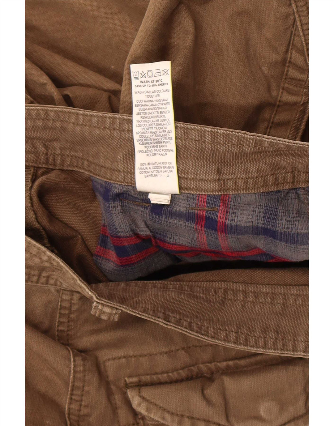 Pantaloni cargo dritti da uomo Marks & Spencer W30 L29 cotone kaki