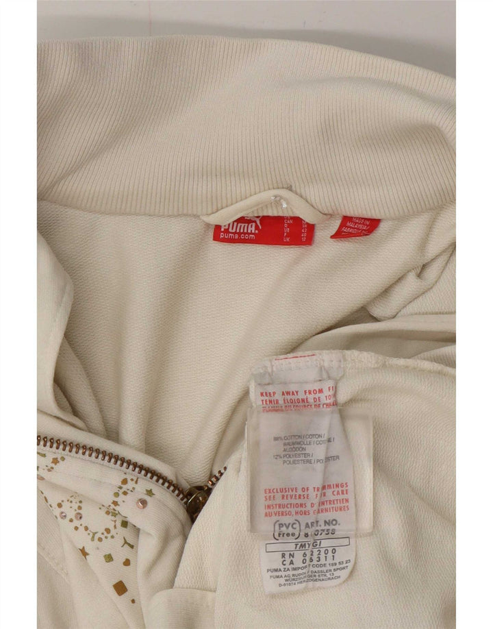 Giacca da tuta grafica da donna Puma UK 12 Medium White Colourblock