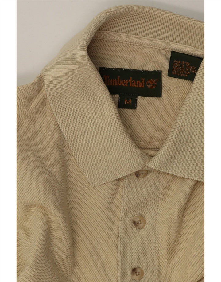 Polo da uomo Timberland in cotone bianco sporco medio