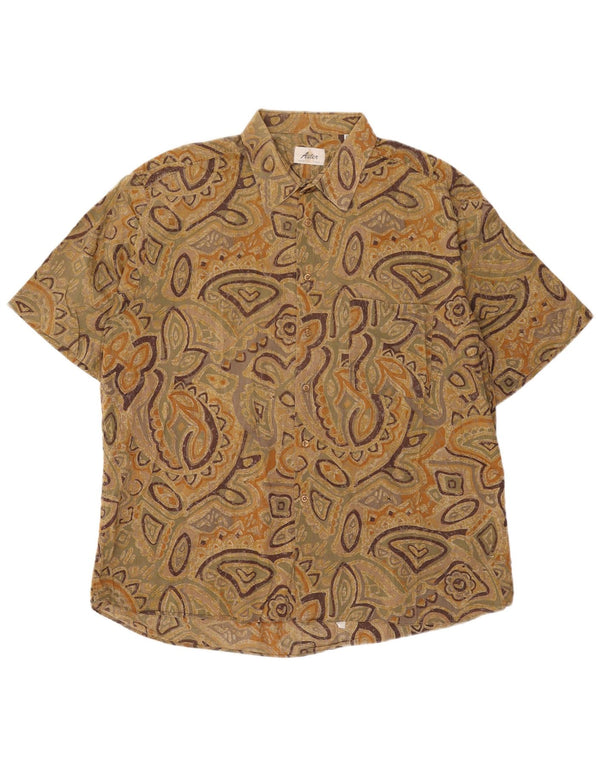 Camicia a maniche corte da uomo Aster taglia 45 18 2XL Beige Paisley