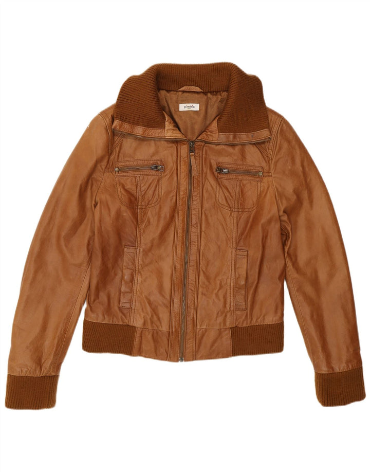 Giacca in pelle bomber da donna Pimkie UK 12 Marrone medio