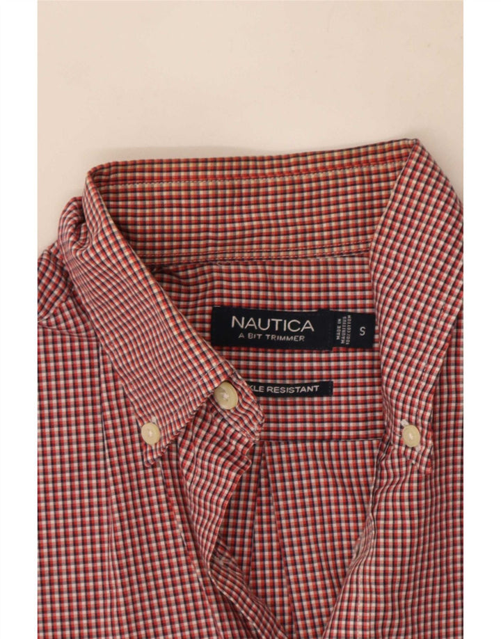 Camicia da uomo Nautica piccola in cotone a quadretti rossi
