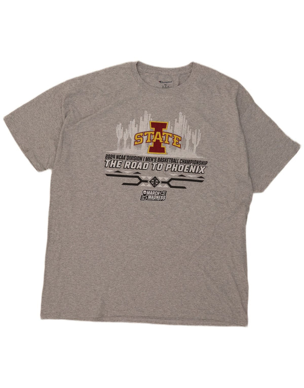 T-shirt grafica Champion Lowa State Cyclones da uomo 2XL cotone grigio