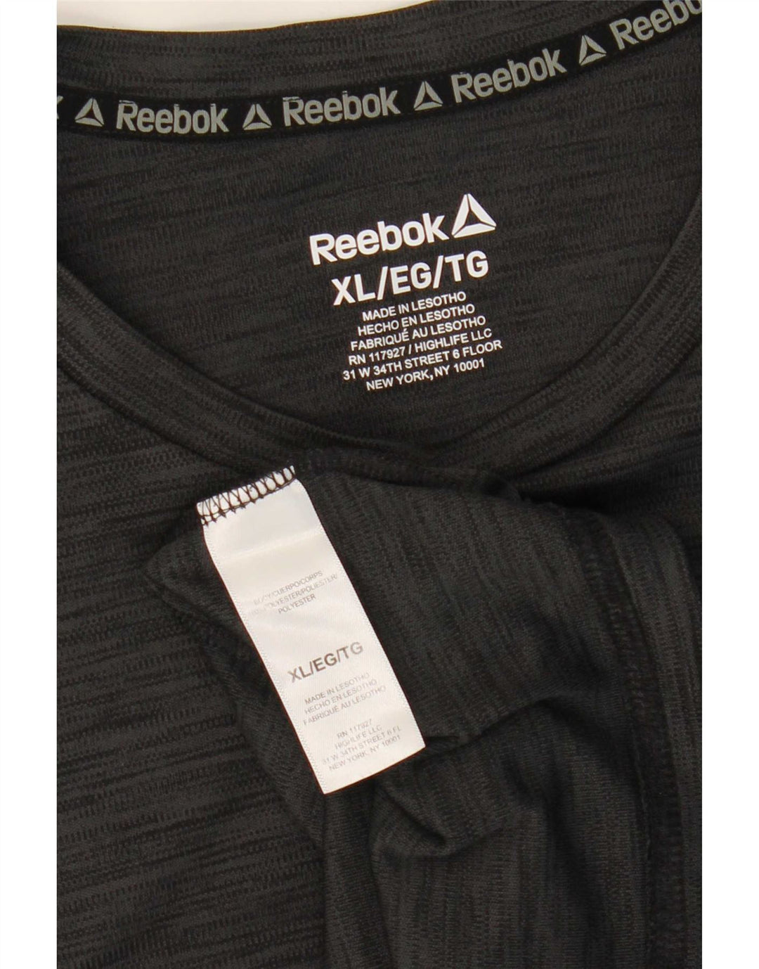T-shirt Reebok da uomo Top XL poliestere chiazzato grigio