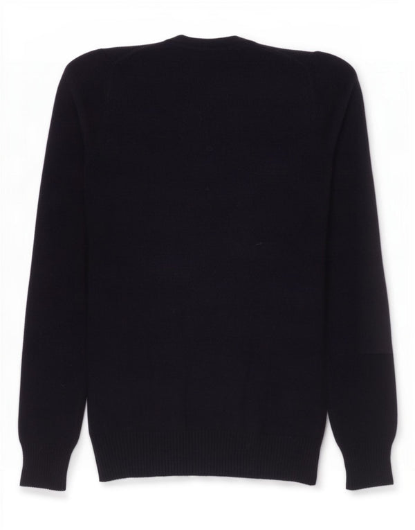 Maglione maglione con scollo a barca da donna Liu Jo UK 10 piccolo seta blu navy