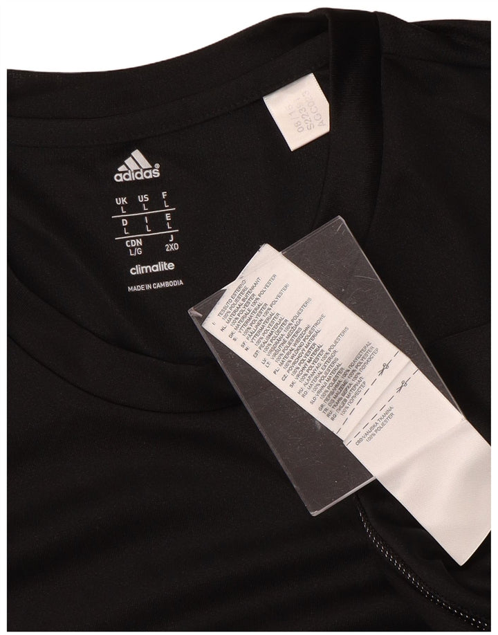 T-shirt ADIDAS da uomo Climalite Top grande in poliestere nero