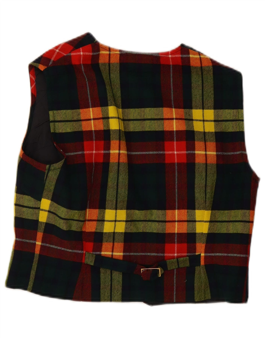 Gilet da donna vintage UK 12 medio a quadri multicolore