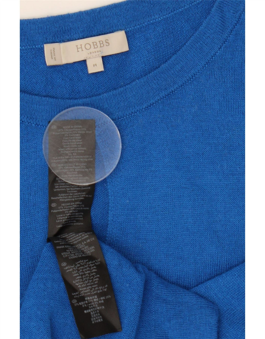 Maglione da donna con scollo a barca Hobbs UK 12 Viscosa blu medio