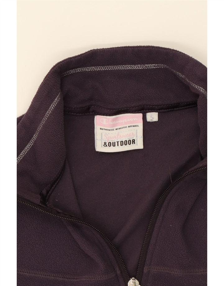 CHAMPION Womens Zip Neck Fleece Jumper UK 16 Large Purple Polyester Vintage Champion and Second-Hand Champion from Messina Hembry 