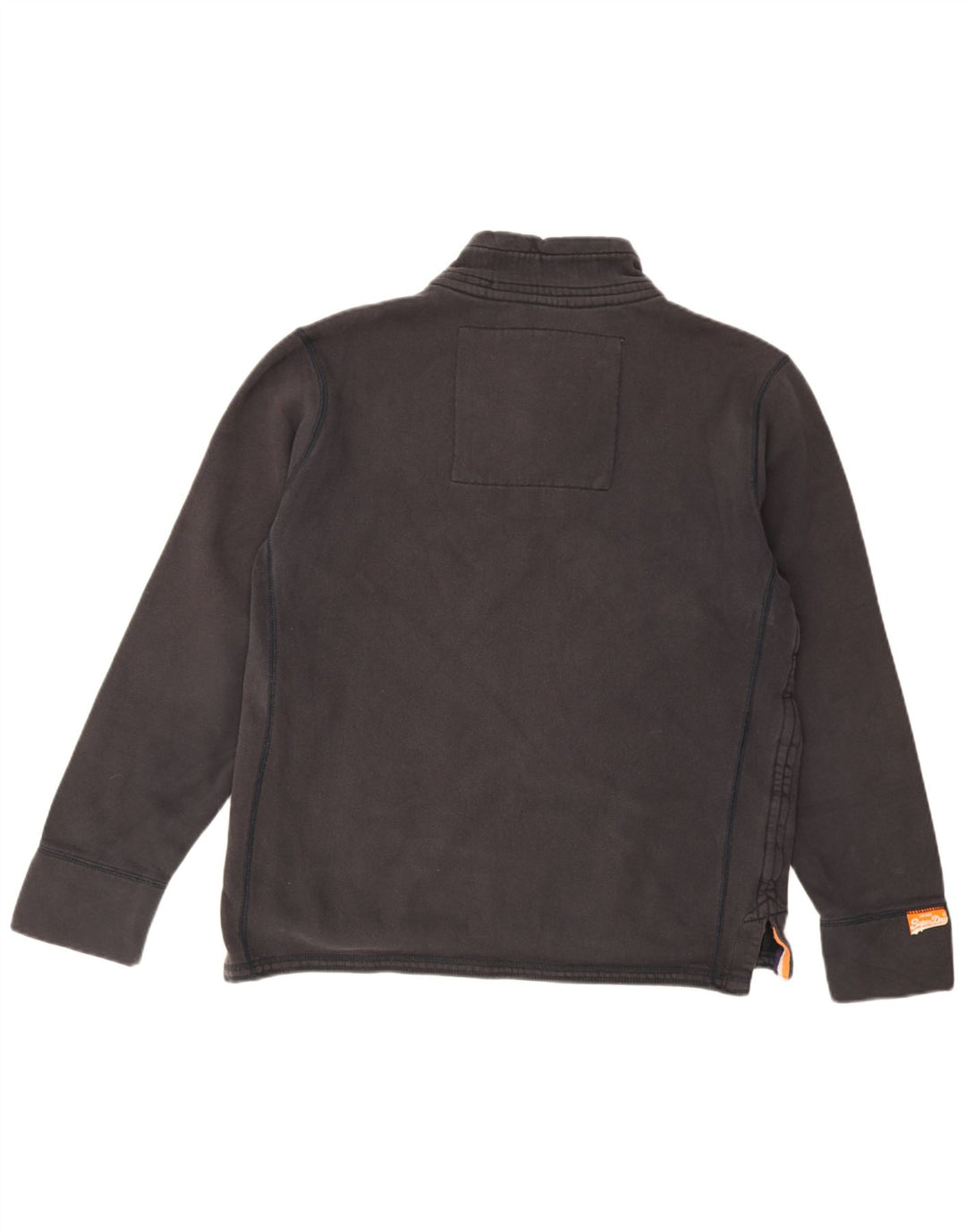 Felpa da uomo con collo con bottoni grafici Superdry, maglione XL, cotone nero
