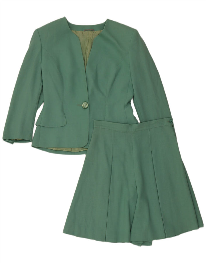 Set vintage da donna a 1 bottone e 2 pezzi UK 12 medio W28 acetato verde