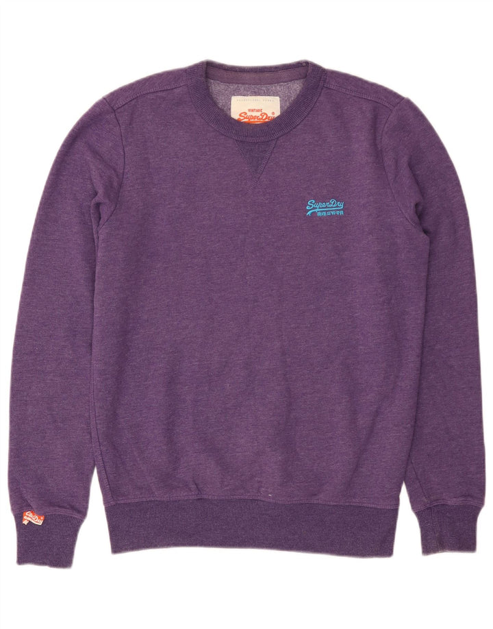 Felpa da uomo SUPERDRY Maglione piccolo cotone viola