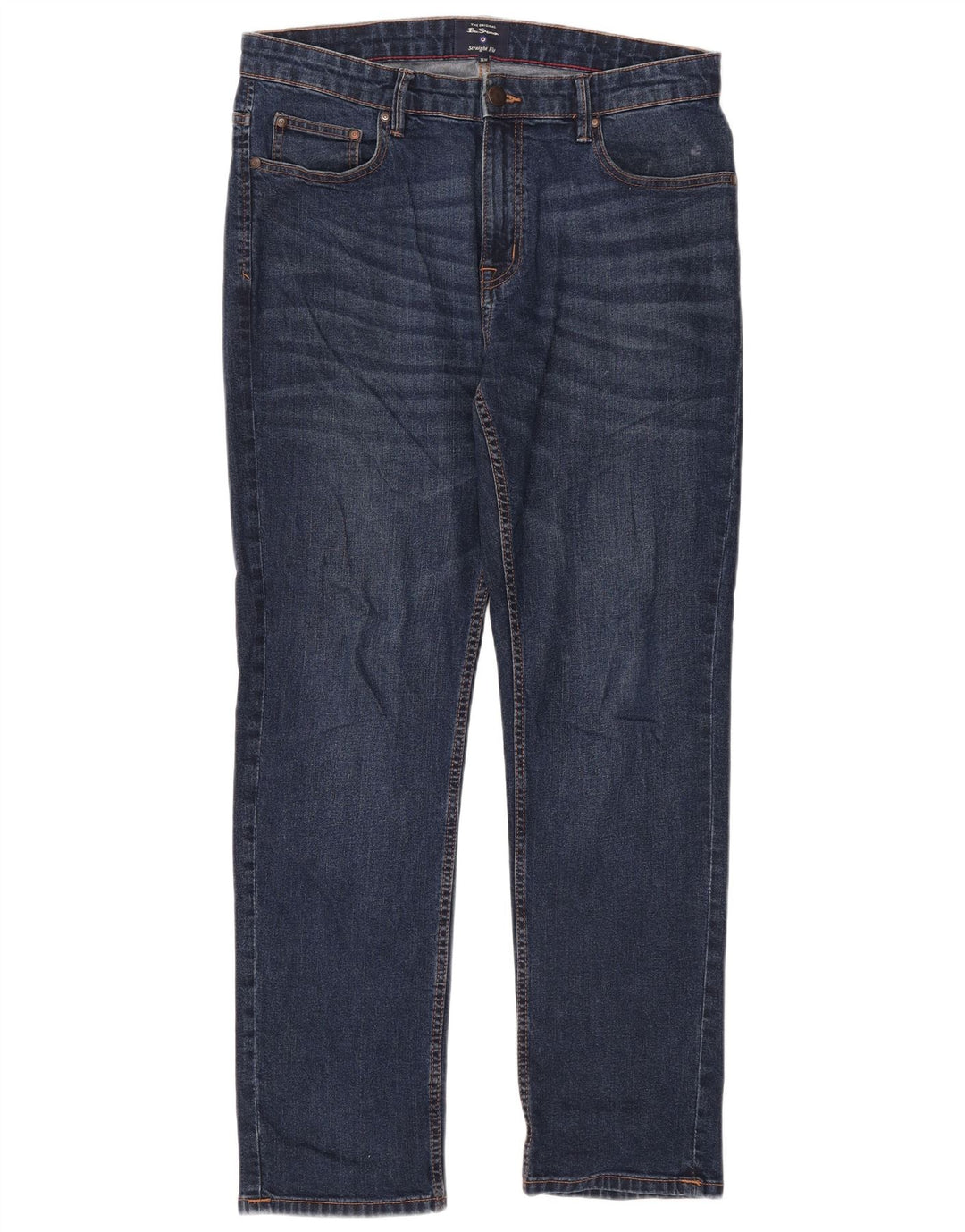 Jeans dritti da uomo Ben Sherman W36 L31 cotone blu navy