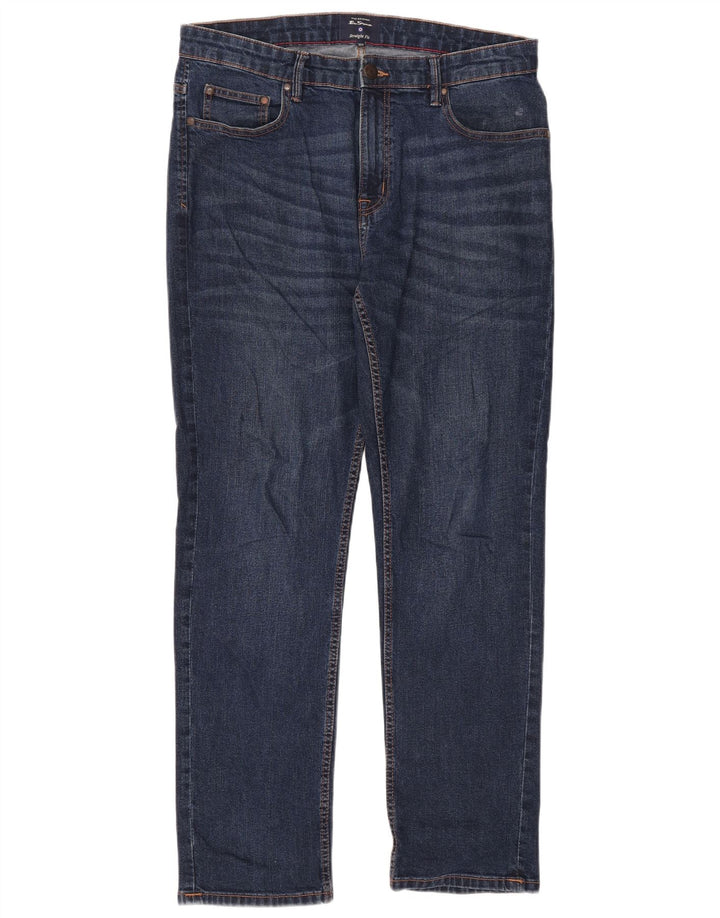 Jeans dritti da uomo Ben Sherman W36 L31 cotone blu navy
