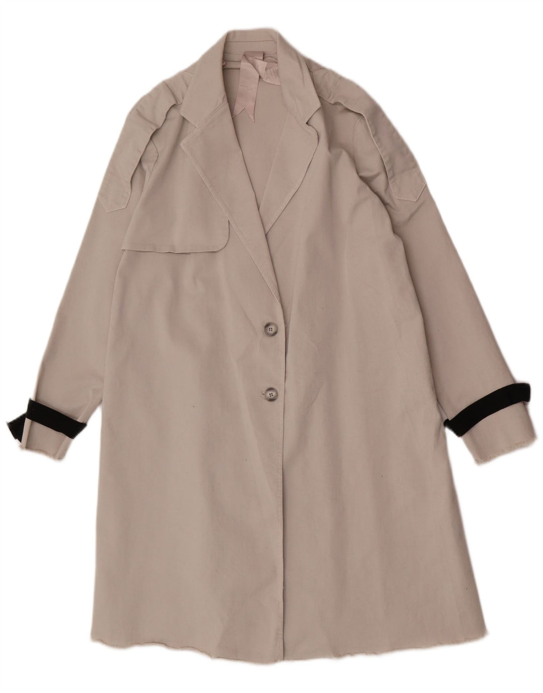 Trench da donna vintage UK 10 piccolo cotone grigio