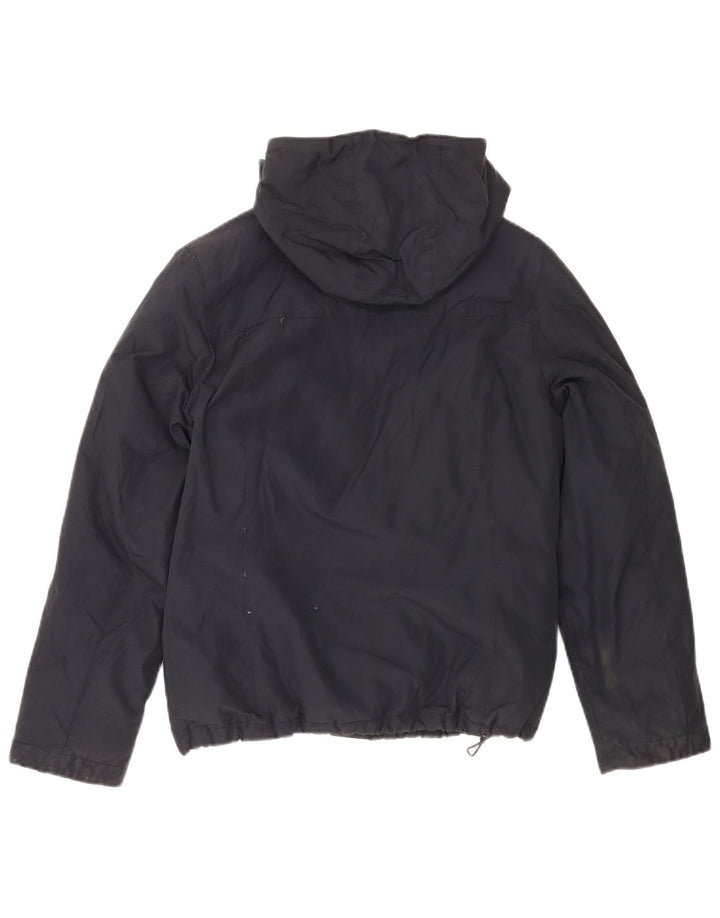 Giacca imbottita con cappuccio da donna Woolrich UK 14 cotone medio blu navy