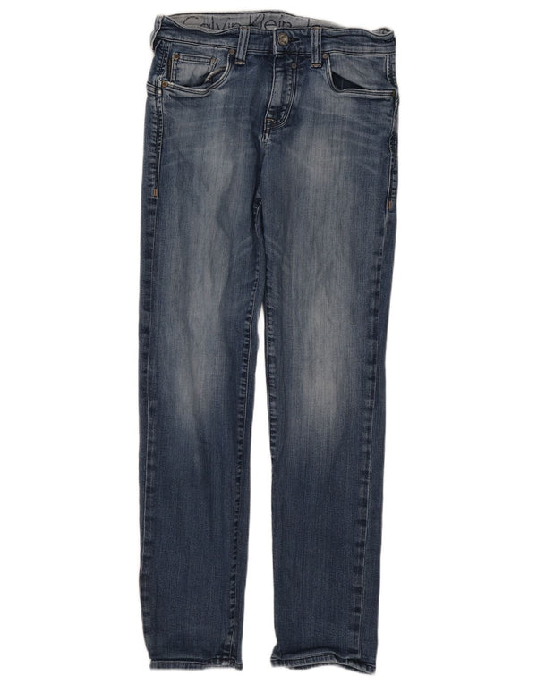 Calvin Klein Mens Slim Jeans W32 L31 Blue Cotton